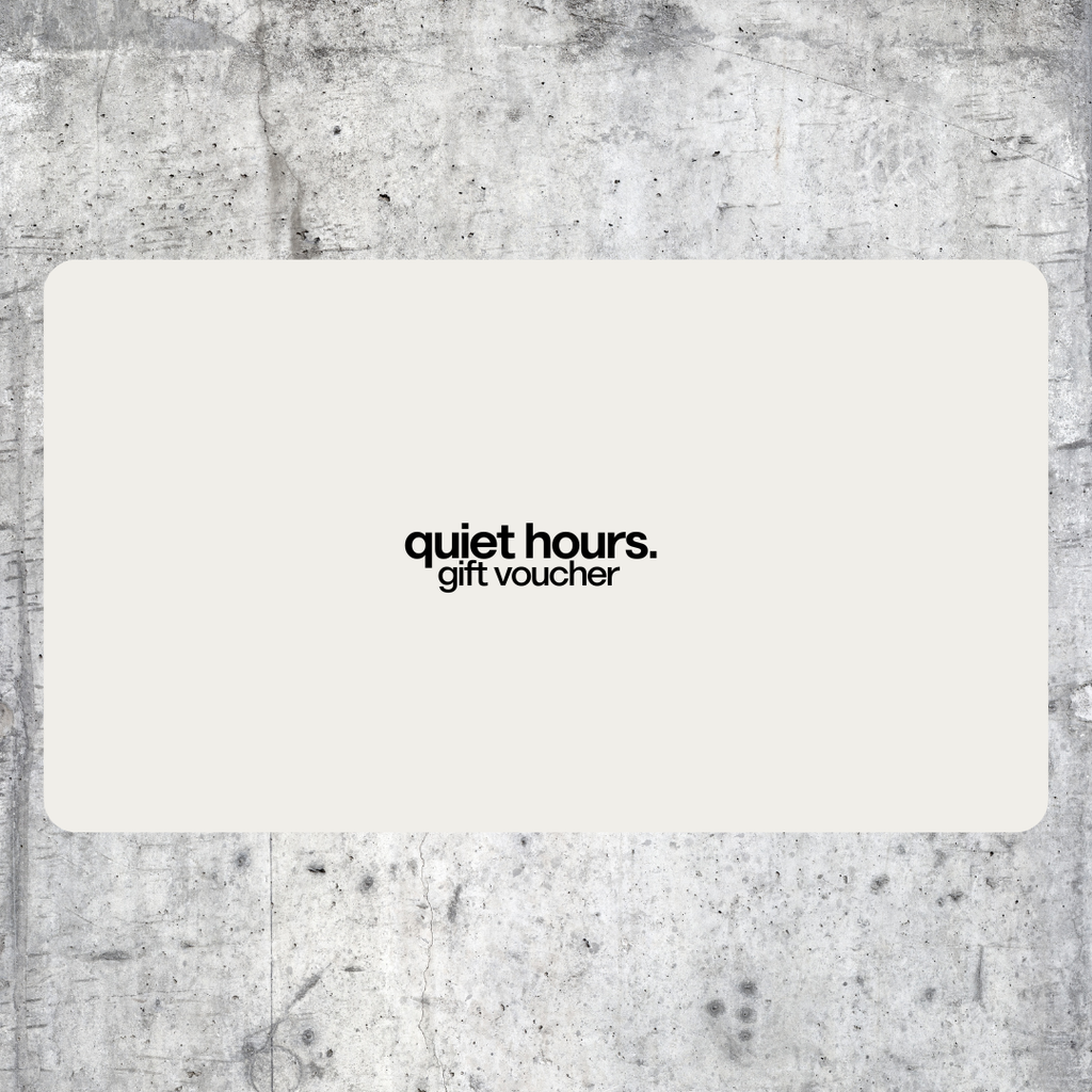 quiet hours. gift card.