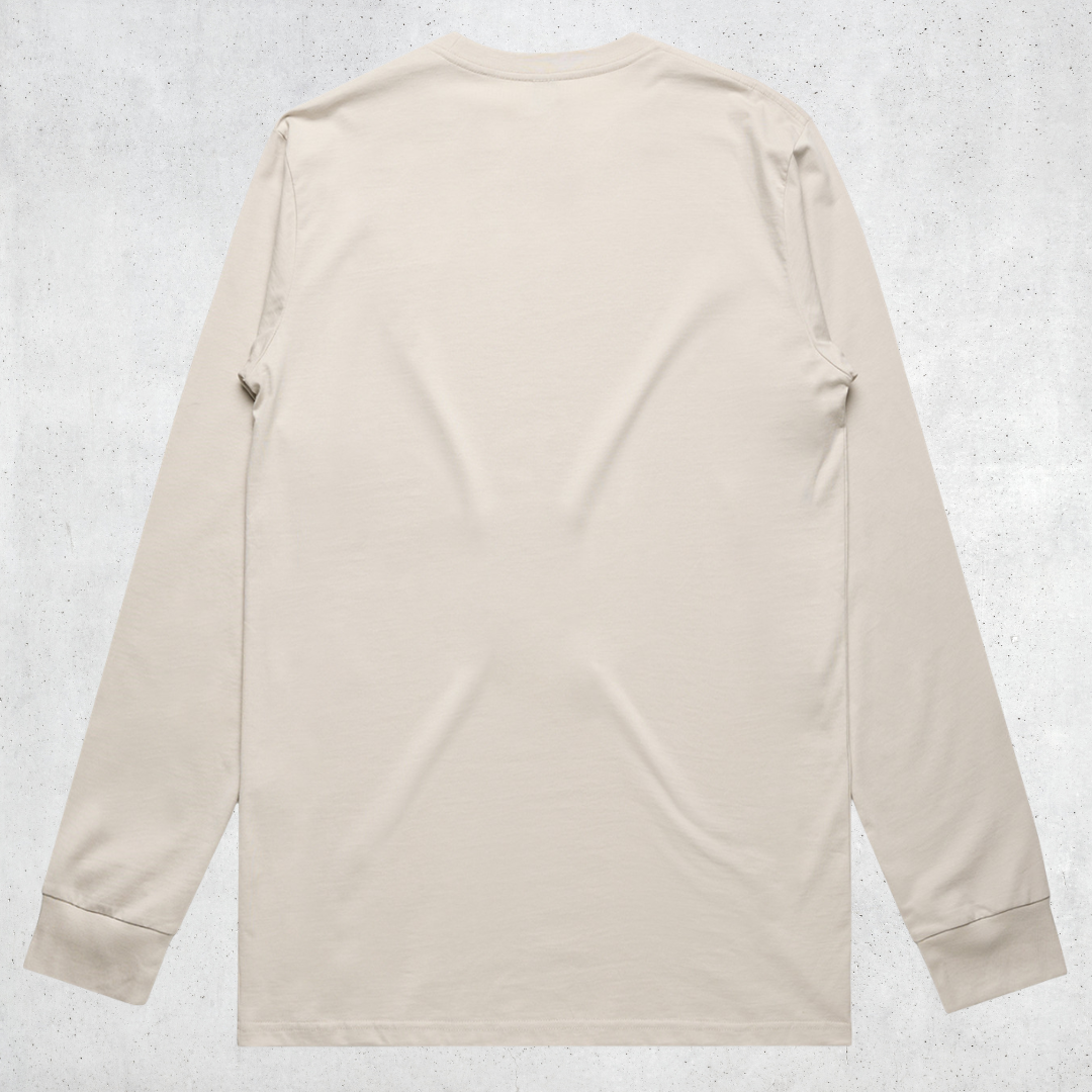classic long sleeve t-shirt "where the work gets done" - bone