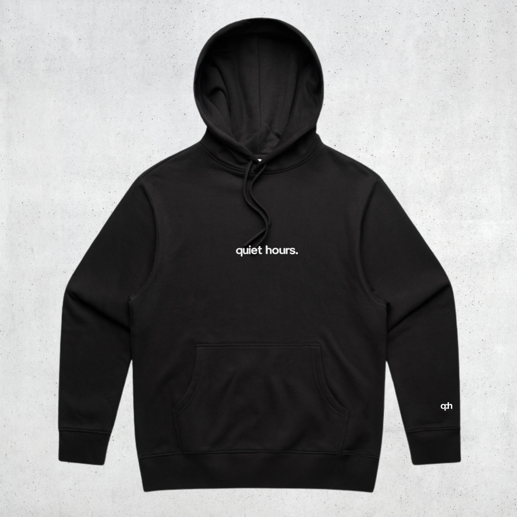 core hoodie with logo cuff - black (pre-order)
