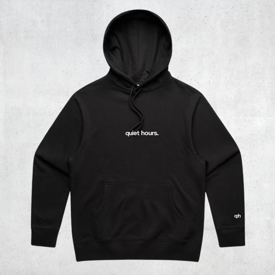 core hoodie with logo cuff - black (pre-order)