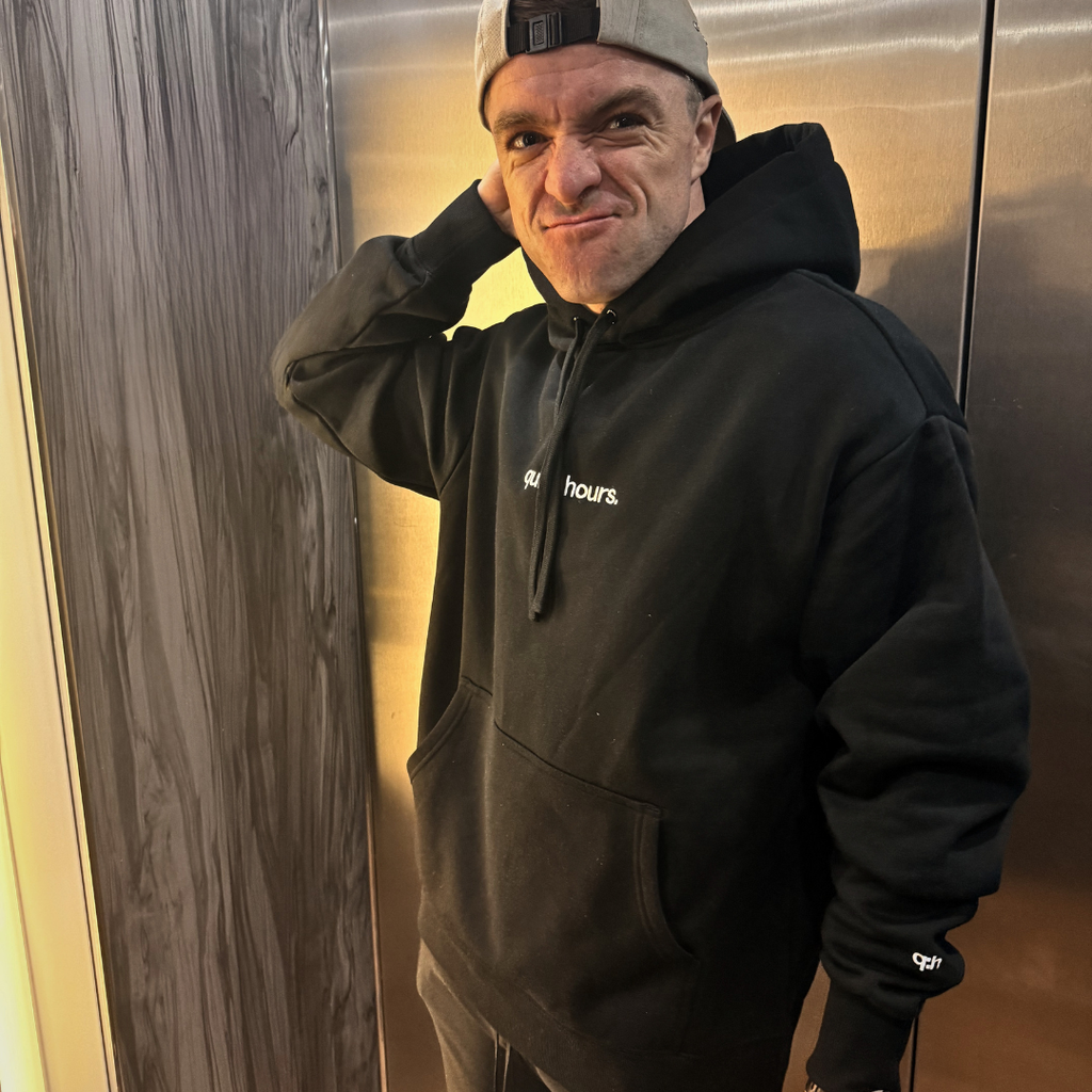 core hoodie with logo cuff - black (pre-order)