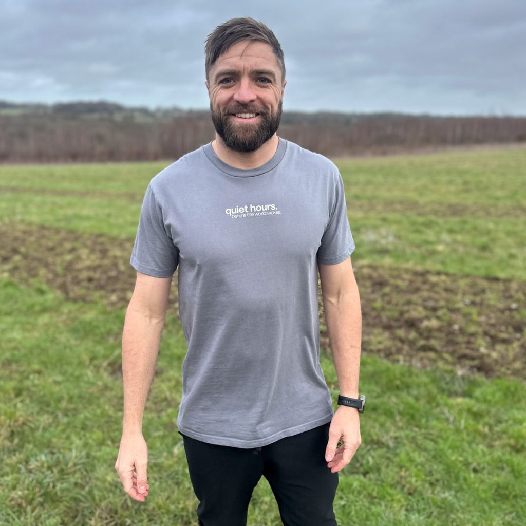 unisex before the world wakes t-shirt in gravel