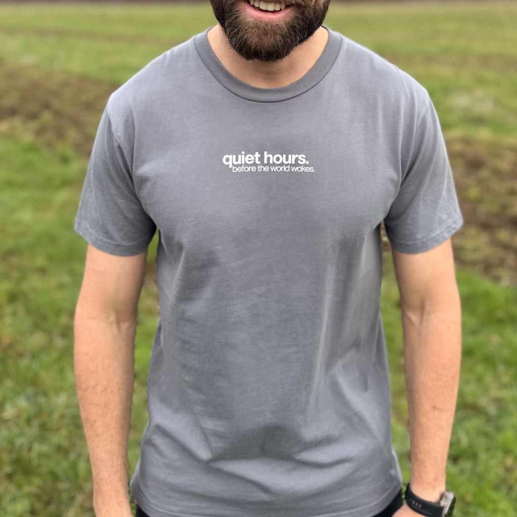 unisex before the world wakes t-shirt in gravel